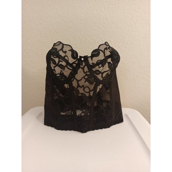 Victoria's Secret Other - Women's Vintage Victoria's Secret Black Sheer Lace Bustier Corset Top Size 34B